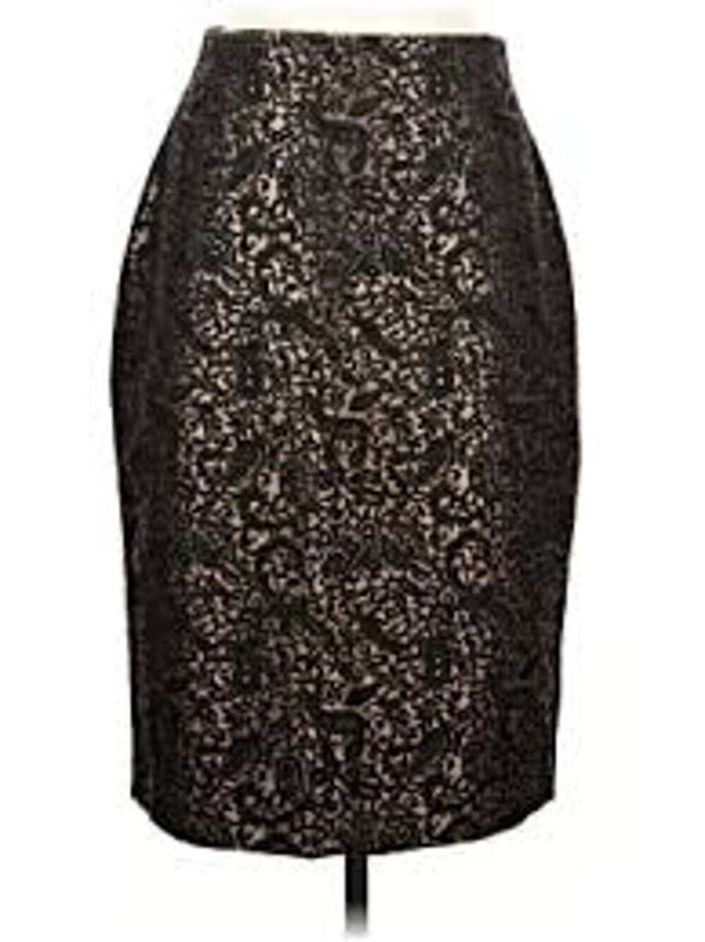 Worthington Gold Black Lace High Waisted Pencil Skirt, Sz 4